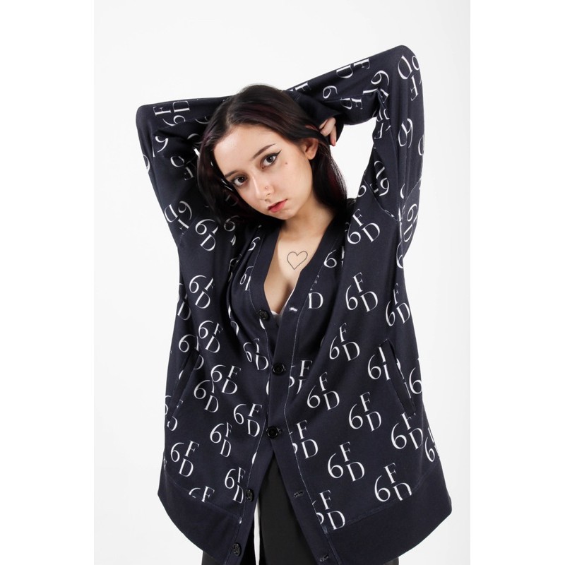 ÁO KHOÁC DÀI TAY CARDIGAN NAVY MONOGRAM / UNISEX | BigBuy360 - bigbuy360.vn