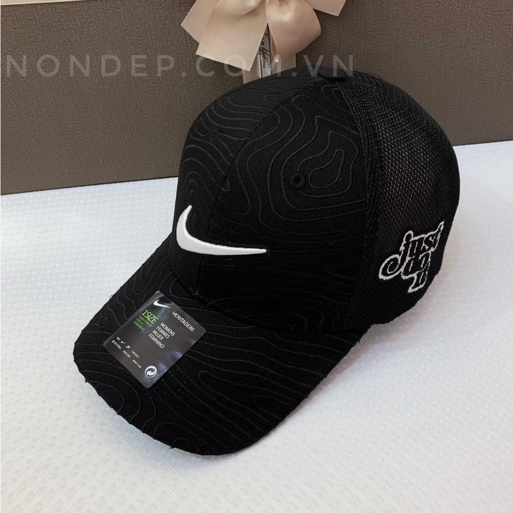nón kết/ mũ lưỡi trai NIKE (just do it) đen phối lưới thoáng mát