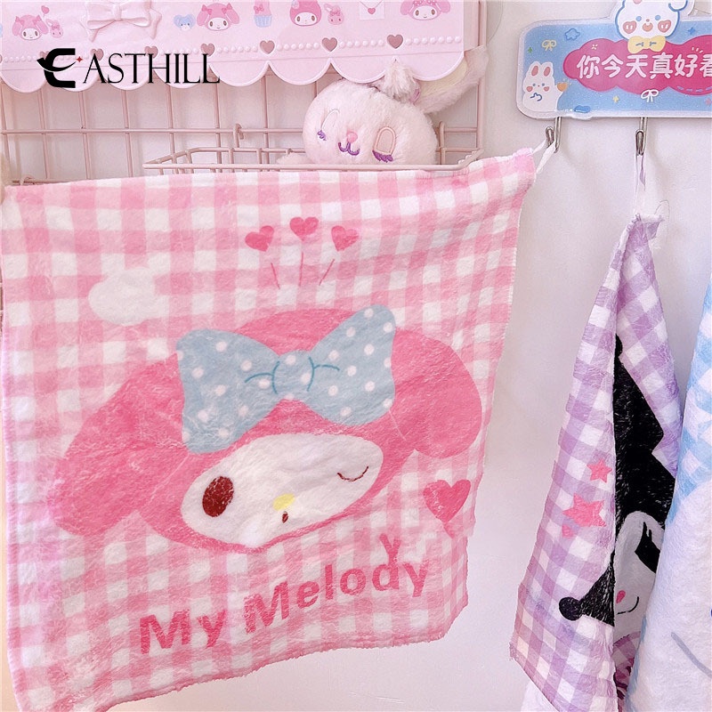 Khăn Lau Mặt Hình Vuông Họa Tiết Hoạt Hình Kuromi My Melody Cinnamoroll Kawaii 32Cmx32Cm