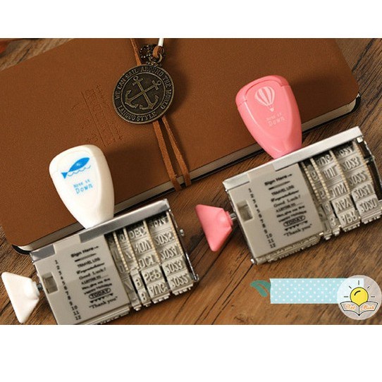 Con dấu in chữ câu văn quotes thông điệp + ngày tháng năm trang trí sổ vintage D04