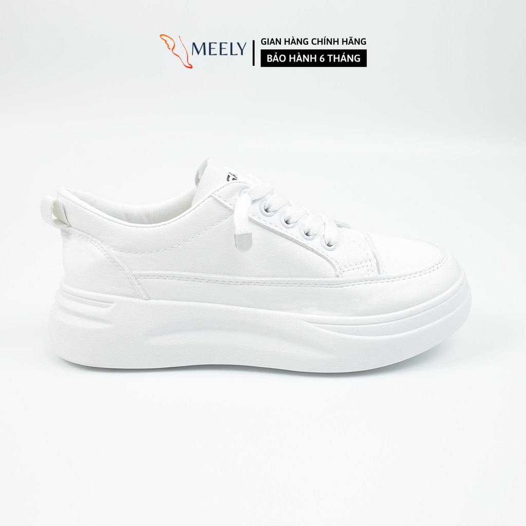 Giày Thể Thao Nữ MEELY Màu Trắng Sneaker Ulzzang Đế Bằng Kiểu Basic - BCA01 - Hàng nhập khẩu