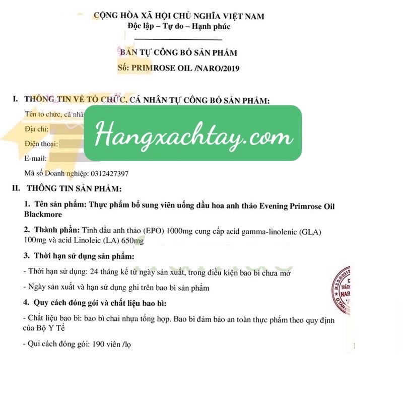 Tinh dầu hoa anh thảo blackmore 190v