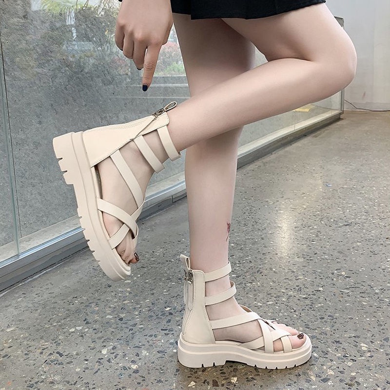 Dép tăng chiều cao Sandal Cổ Cao Thiết Kế Mới Dày Dặn Thời Trang Dành Cho Mùa Xuân Hè