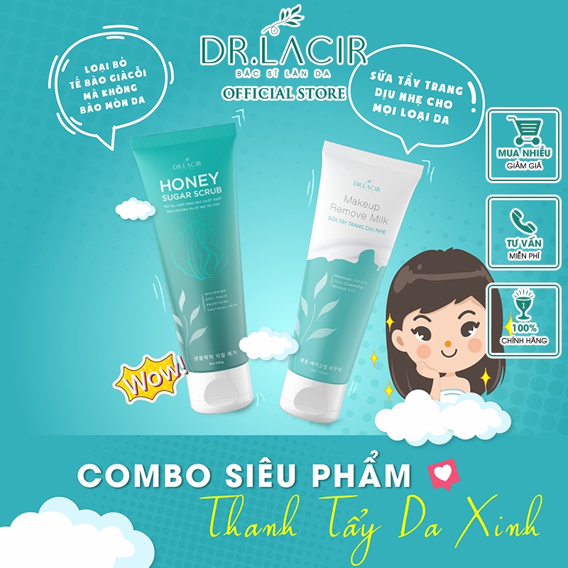 Tẩy Da Chết Sinh Học HONEY SUGAR SCRUB Dr Lacir 120ml DR04