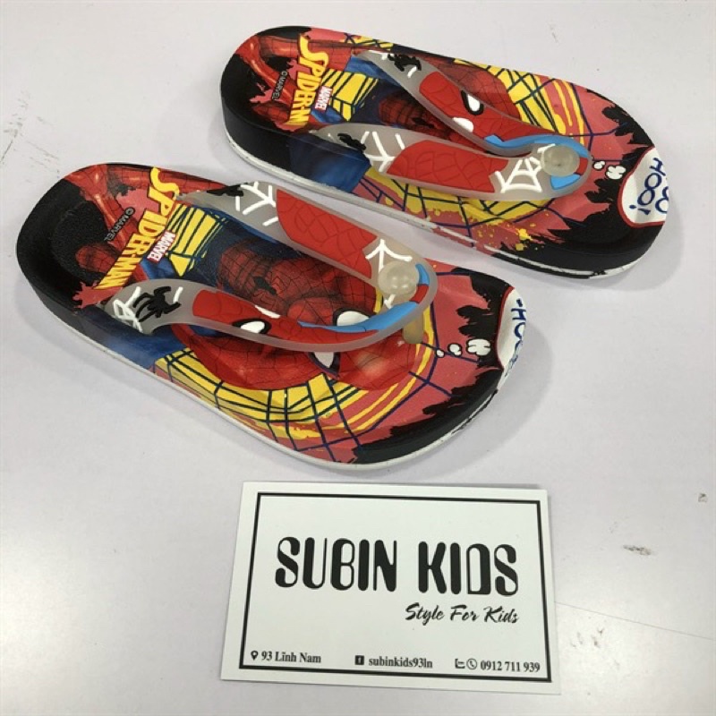 Dép tông cho bé trai SBDE24 sz 24-35 dép xỏ ngón cho bé hình siêu nhân nhẹ chống trơn  SUBIN kid