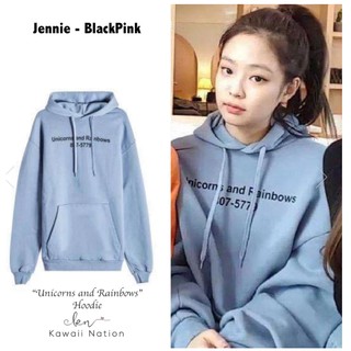 Áo Hoodies có nón in chữ Blackpink jennie thời trang
