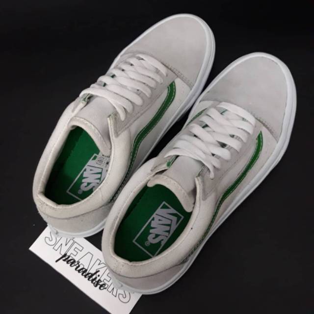 Giày Thể Thao Vans Old Skool Màu Trắng / Xanh Lá Thời Trang