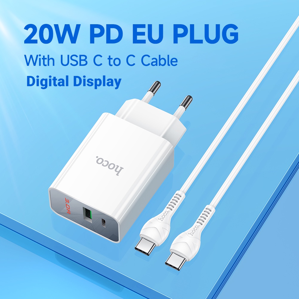 Củ sạc nhanh HOCO. C100A USB C 20W PD 4.0 3.0 USB Type C thích hợp cho iPh 13 12 11 Xiaomi