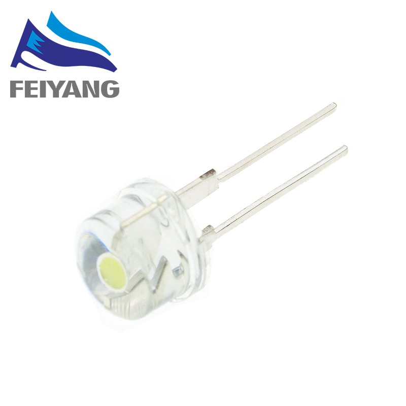 Set 10 Bóng Đèn LED F8 8mm Ánh Sáng Trắng Đỏ Xanh Dương Vàng Cam Tia UV 0.5W Tự Trang Trí