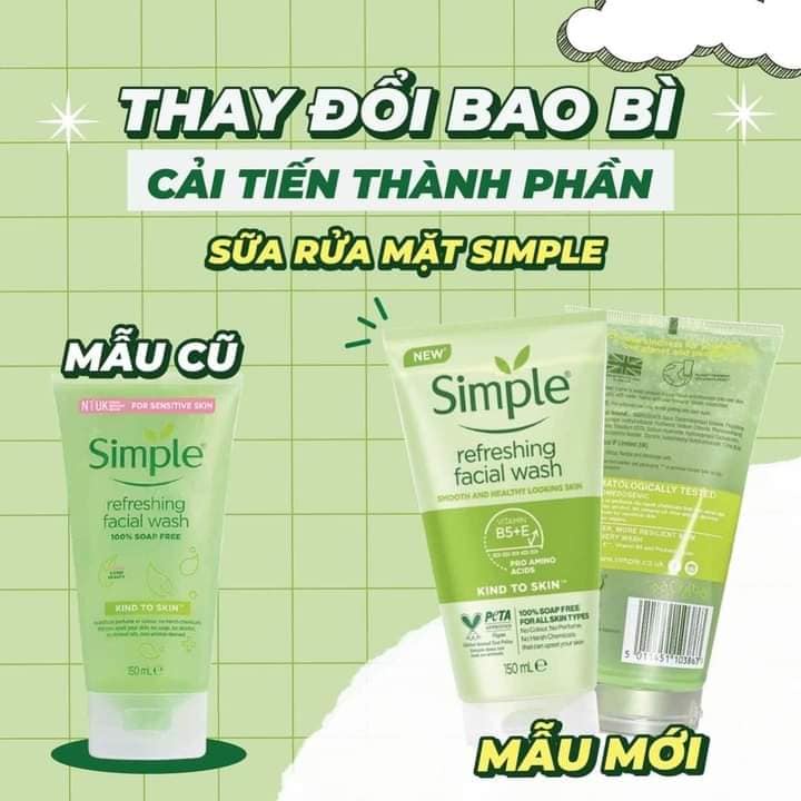 SỮA RỬA MẶT DỊU NHẸ SIMPLE FACIAL WASH - 150ml