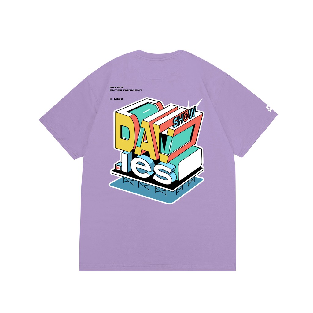 Áo thun tay lỡ nữ form rộng màu tím DAVIES - D Entertainment Tee - violet