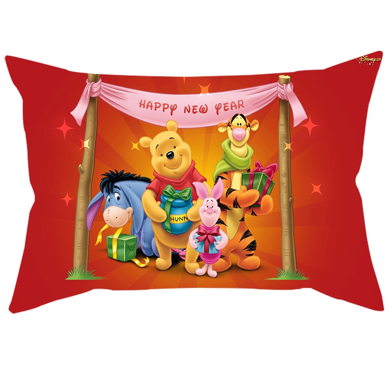 Vỏ Gối Hình Chữ Nhật In Họa Tiết Hoạt Hình Winnie Pooh Đáng Yêu