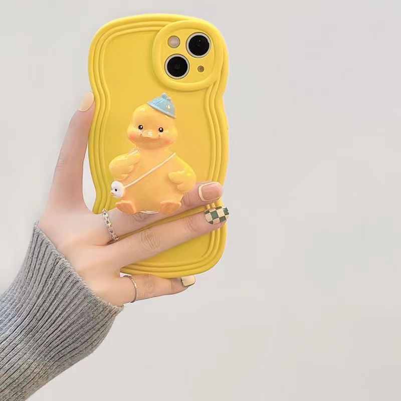 Ốp Điện Thoại Hình Chú Vịt Vàng Có Túi Khí Chống Sốc Cho IPhone 6 6S 7 8 Plus SE 2020 X XR XS Max 11 12 13 14 Pro Max