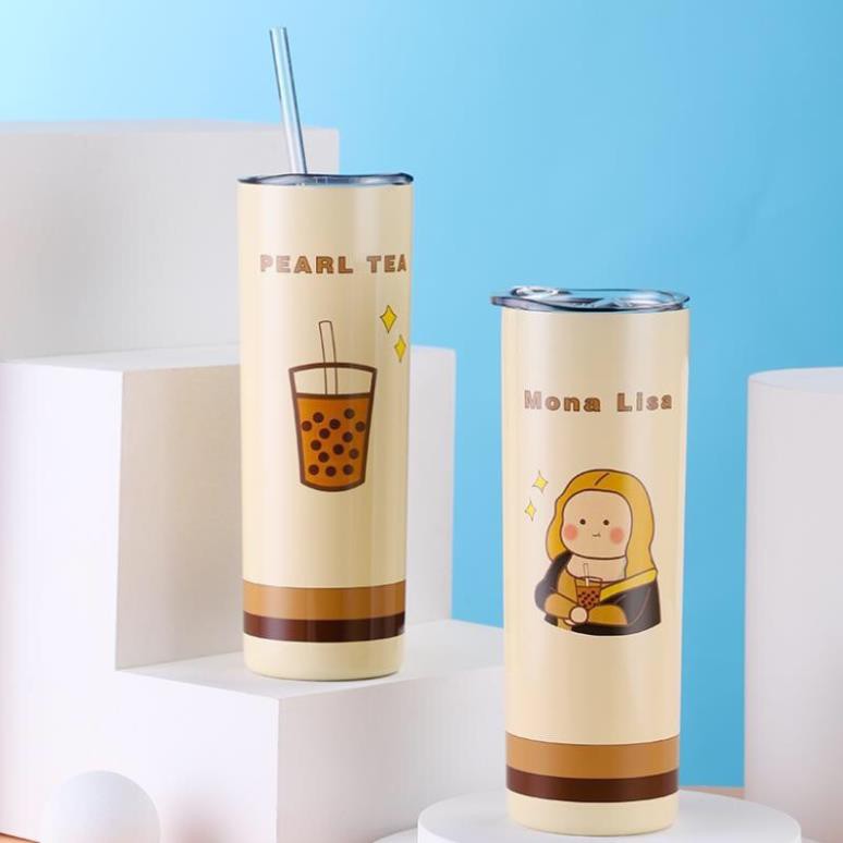 Ly Giữ Nhiệt 24h Dung Tích 650ml Tiện Lợi Sang Trọng - Tặng Kèm Ống Hút