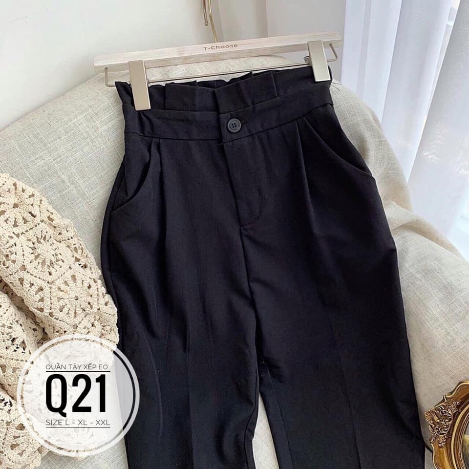 (CÓ ẢNH THẬT) BIGSIZE Quần tây xếp eo Q21