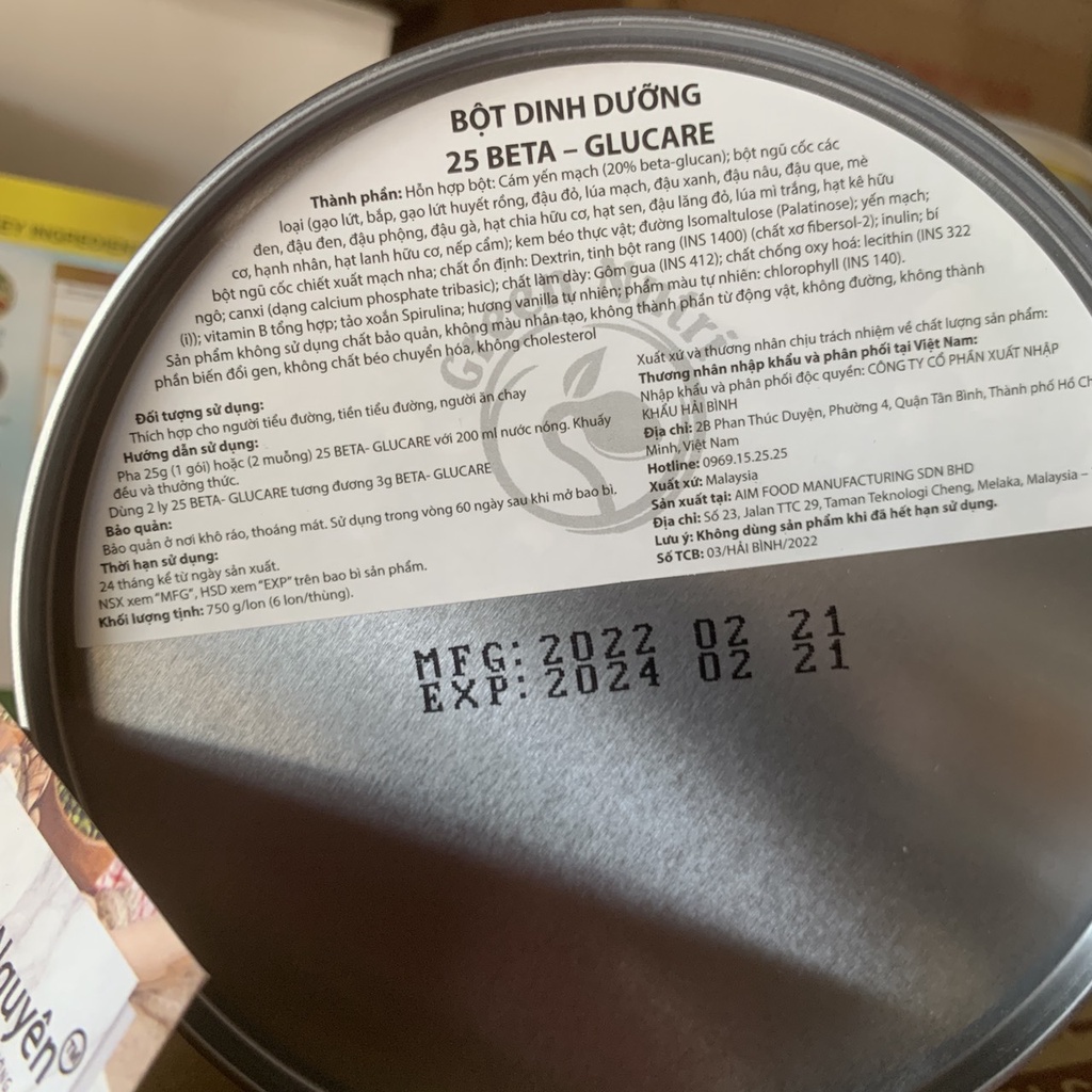 Ngũ cốc 25 Beta Glucare cho người tiểu đường- Lon 750g hàng chính hãng [Tặng 1 gói]