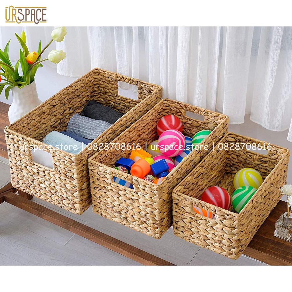 Sọt cói URSPACE chữ nhật đựng đồ chơi, sách báo, sắp xếp không đa năng UrSpace