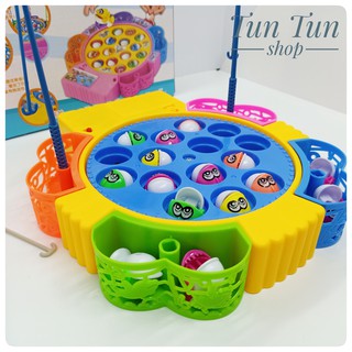 Đồ chơi câu cá điện ⚡tặng kèm pin⚡ bộ đồ chơi câu cá cho bé 4 cần, 15 cá