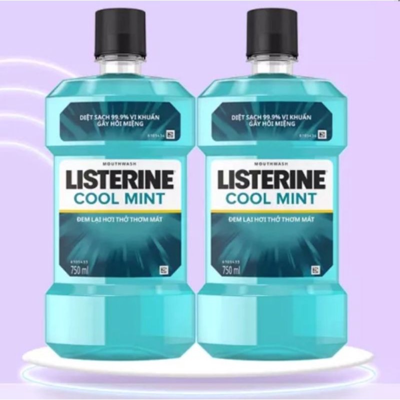 [ Combo 2 nước súc miệng LISTERINE]  diệt khuẩn giữ hơi thở thơm mát Cool Mint 750ml/chai Như Ý bách hoá