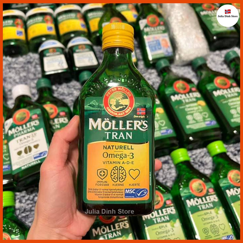 Dầu gan cá tuyết Omega 3 MOLLERS Tran Naturell nội địa Na Uy  - Hương vị truyền thống