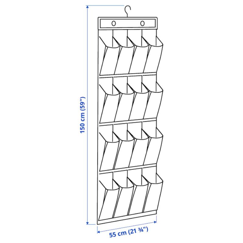 Túi treo Ikea Skubb 16 ngăn 55x7x150cm
