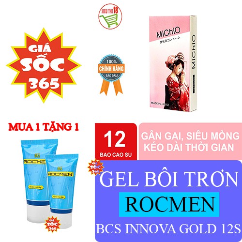 Bao cao su nhật michio 12 tặng gel rocmen (giao hàng kín đáo)