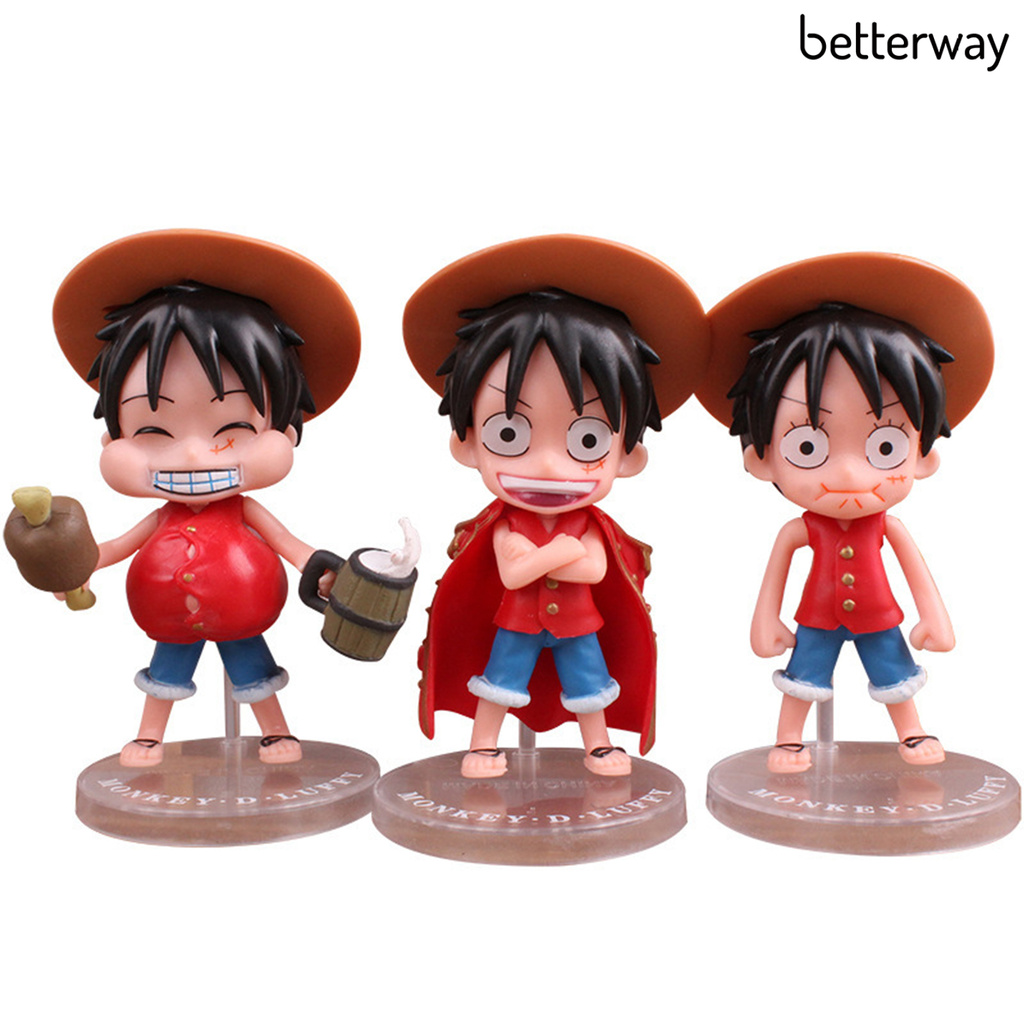 Set 3 Mô Hình Nhân Vật Luffy Đồ Chơi Chất Lượng Cao