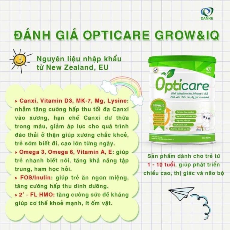 Sữa Opticare 🎁KÈM QUÀ🎁 đủ số Infant/ Pedia/ GrowIQ 380g, 850g Bé Ăn Ngon, Tăng Cân Toàn Diện