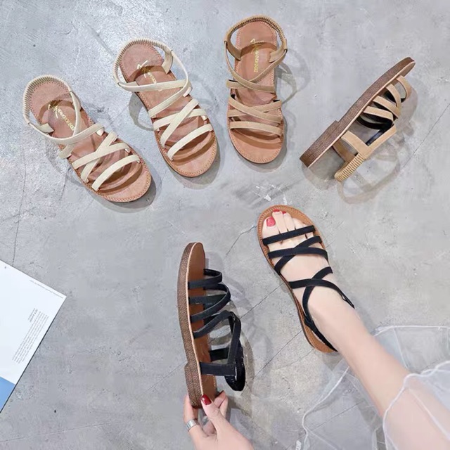 (S105) Sandal nữ S.W CAO SU XỊN siêu êm ( đế phẳng)