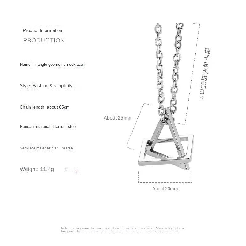 Vòng cổ Mặt Hình Học Phong Cách Hip hop Đơn Giản Hợp Thời Trang Cho Cặp Đôi