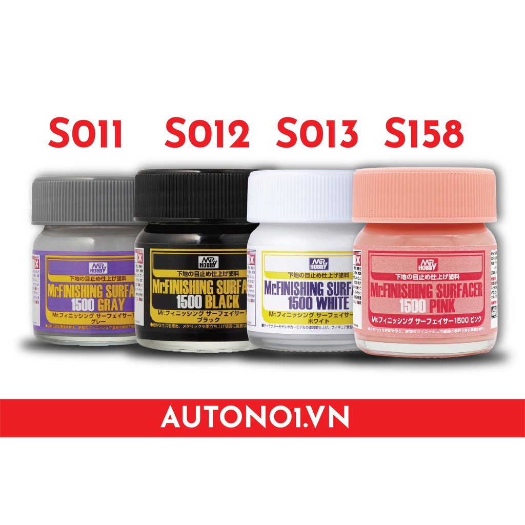 Lacquer sơn lót mô hình màu đen - trắng - xám hạt 1500 Sf288 - Sf289 - Sf291- Sf292 Mr.Hobby
