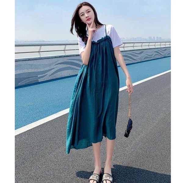 Yếm bầu liền áo thời trang thiết kế vải cát hàn mềm mát MSP257 Mom and Baby