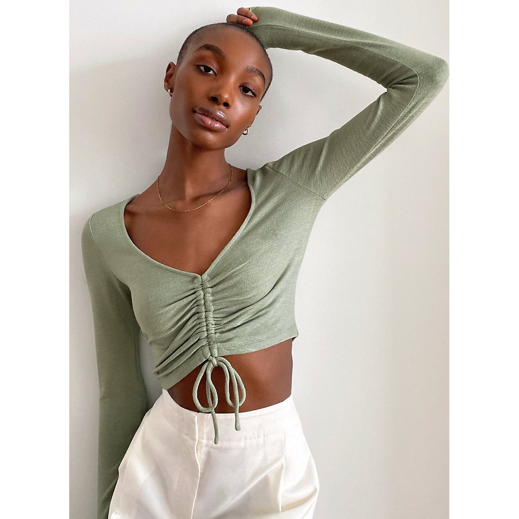 Áo croptop dài tay rút dây ngực Wilfred Lynx 76833