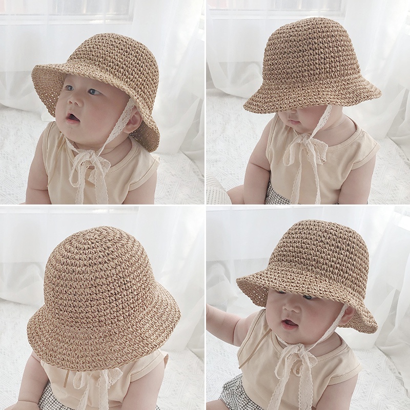 Mũ cói cho bé nón cói cho bé mũ đi biển cho bé gái Mũ đi biển nón cho bé gái đi biển du lịch size từ 6 tháng đến 6 tuổi
