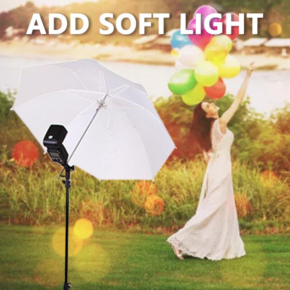 【SUN】33 Inch Photography Pro Studio Reflector Translucent White Diffuser Umbrella