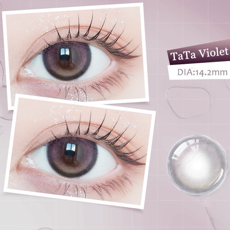 Kính áp tròng Hydrogel thích hợp cho người cận thị 0-8 độ,mix grey / TaTa violet