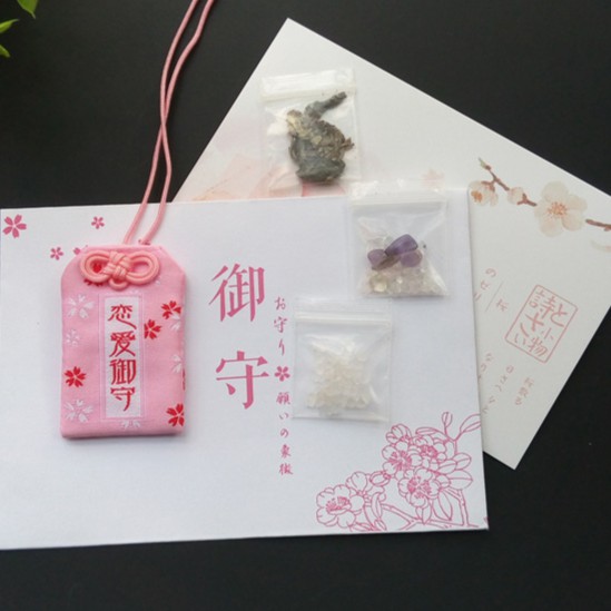 Đá ngũ sắc, muối khai vận, ngải cứu Không Kèm Túi Phước Omamori