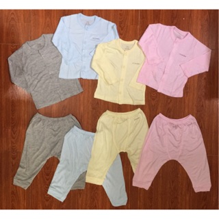 Bộ noubaby dài tay sợi tre chất mát cho bé