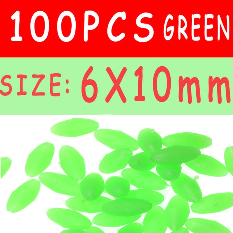 100 Hạt nhựa cứng phát sáng màu sắc ngẫu nhiên dùng cho câu cá