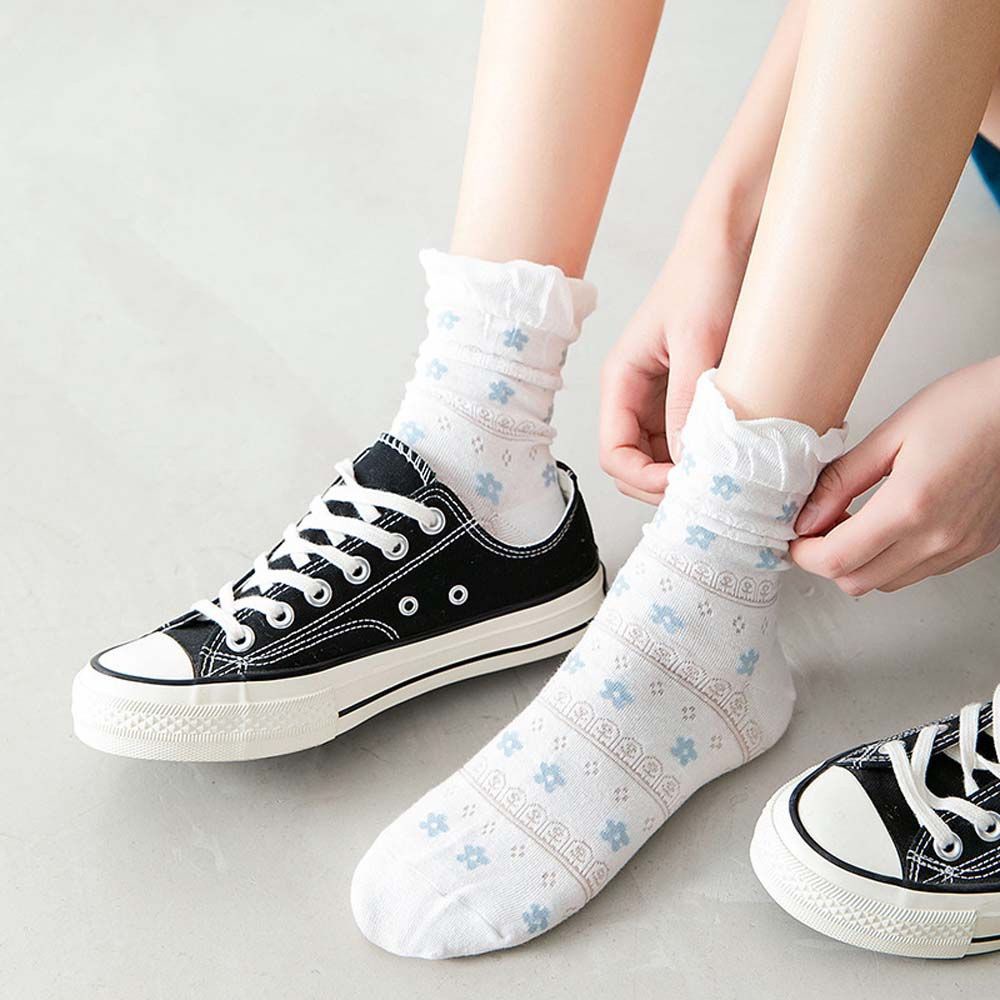 Vớ Lưới Cotton Trong Suốt Thoáng Khí In Hoa Thời Trang Mùa Hè Cho Nữ