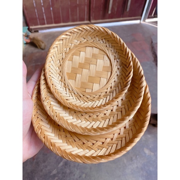 Đĩa Mây tre đựng các loại hạt, hướng dương, quán cafe, trang trí, chụp ảnh