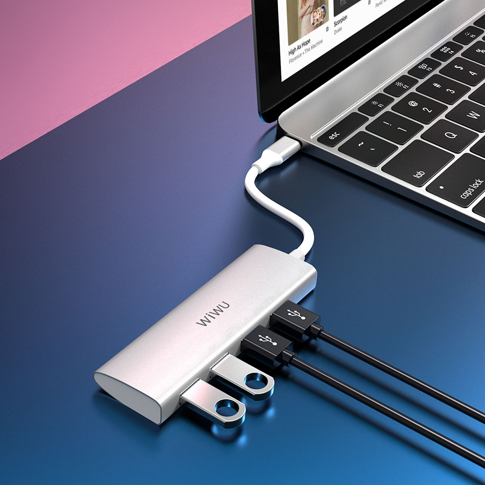 Bộ Chia 4 Cổng Usb Wiwu-Alpha 440 Cho Macbook Pro Air