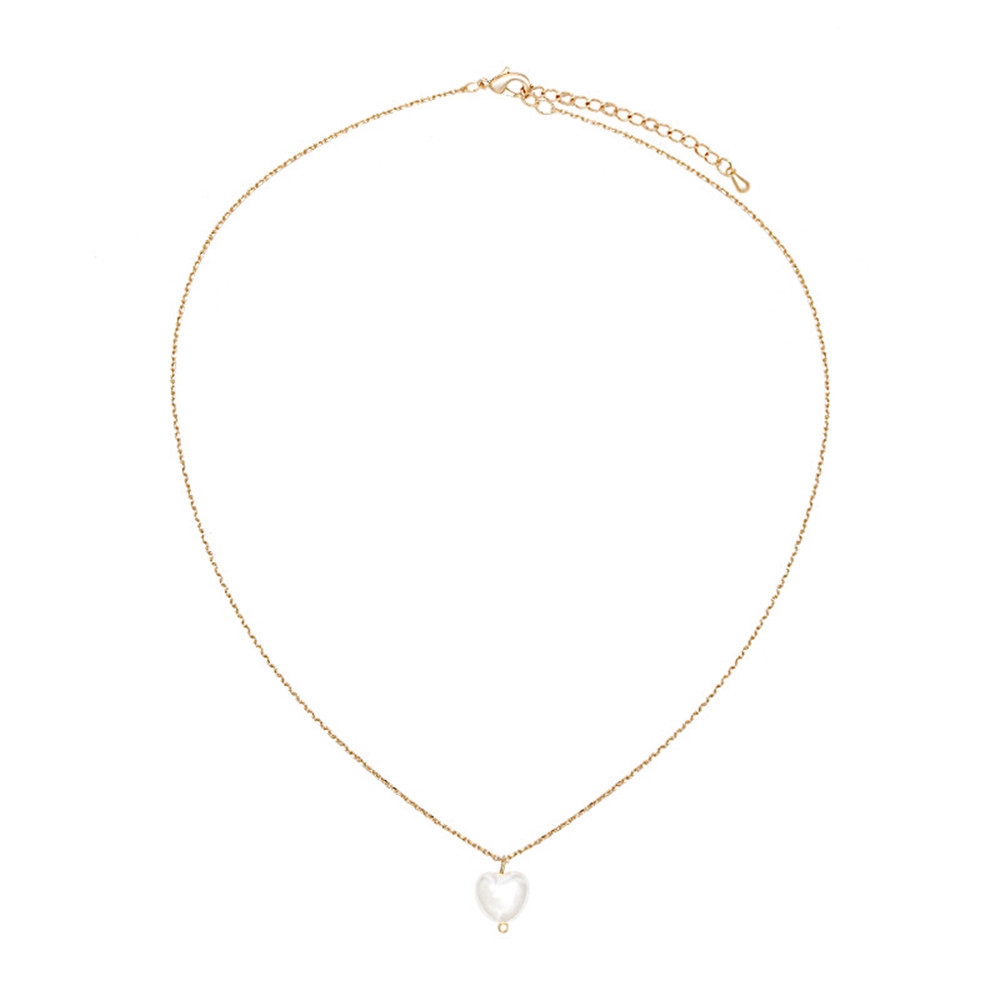 Dây Chuyền Mặt Trái Tim Đính Ngọc Trai Nhân Tạo Phong Cách Hàn Quốc Love Pendant Chain Necklaces