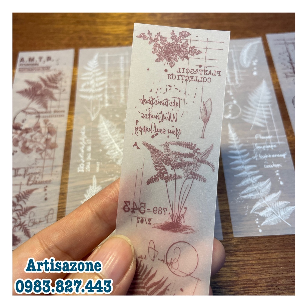 Giấy Can họa tiết trang trí: scrapbook, thiệp, sổ... - Set 10 tờ