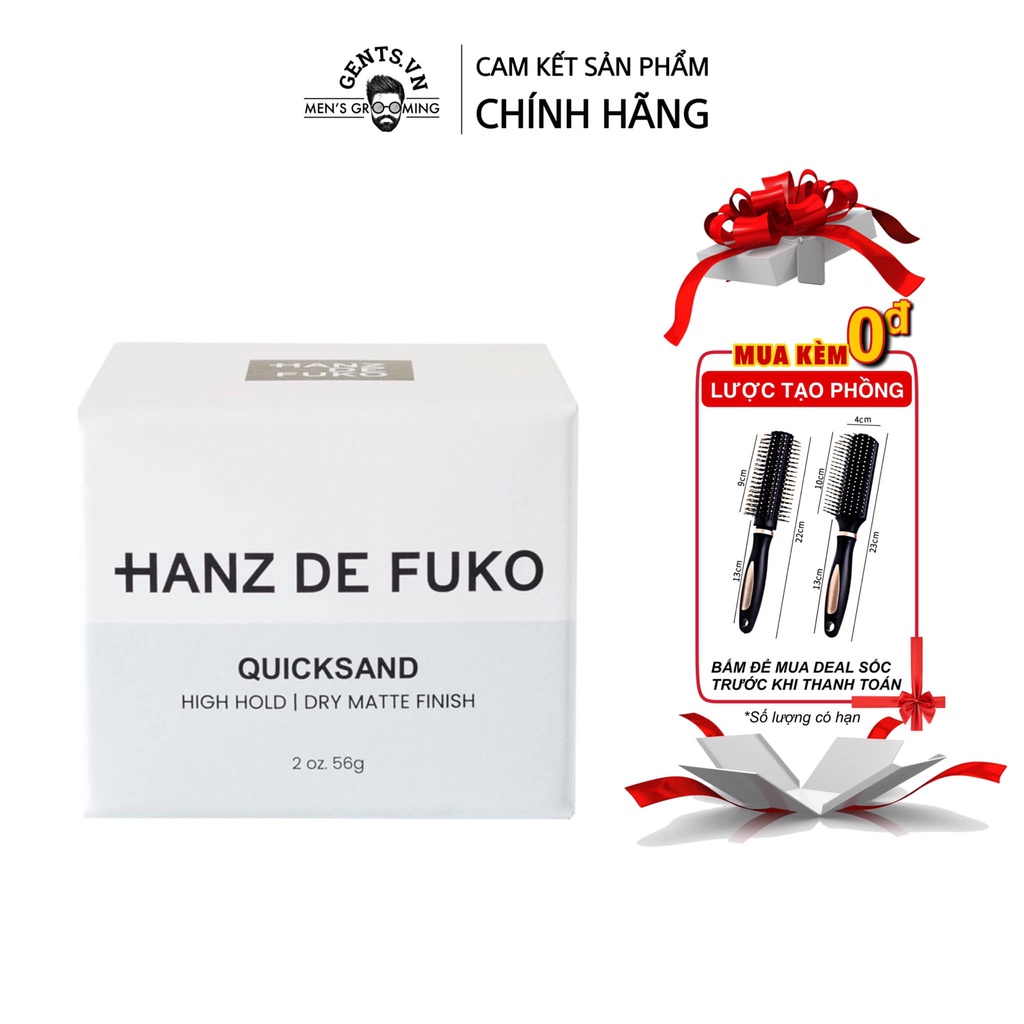 Sáp vuốt tóc nam Hanz de Fuko Quicksand 56g