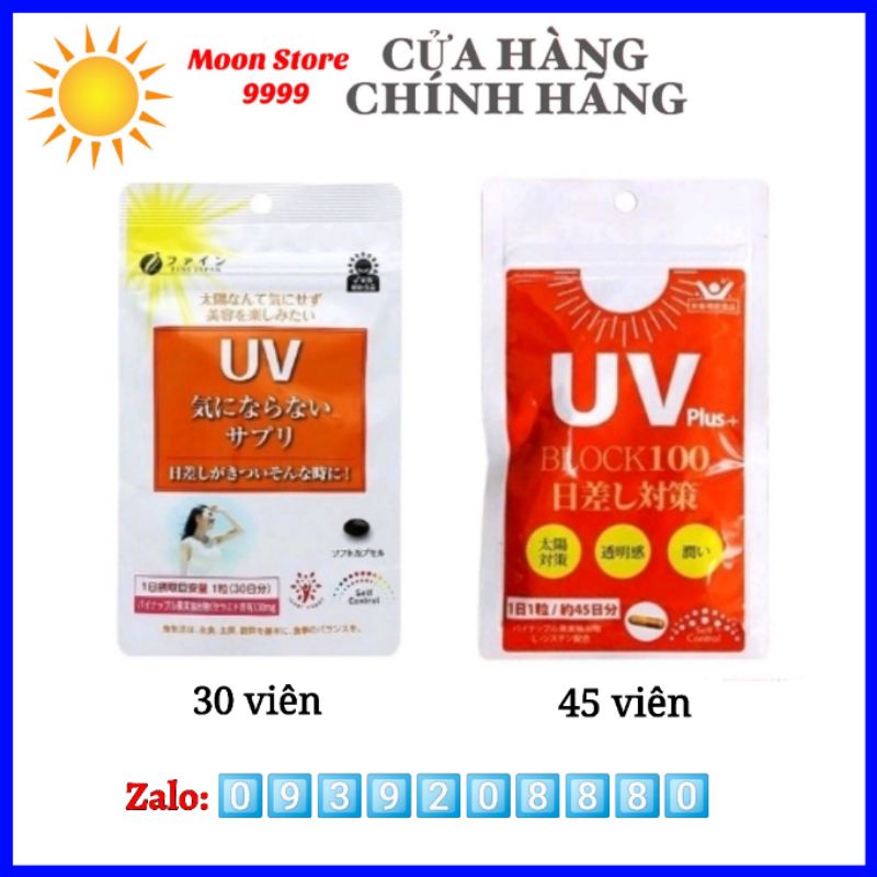 Viên uống chống nắng UV Care Plus+ Block 100 30/45 viên,chống nắng nội sinh chống tia uv