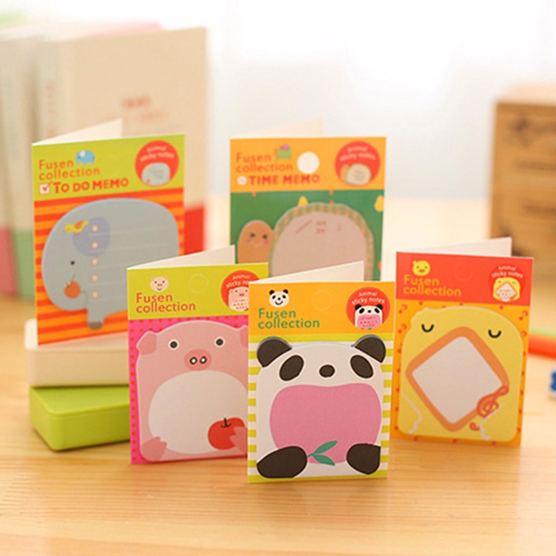 Bộ 20 Tờ Giấy Ghi Chú Họa Tiết Động Vật Dễ Thương Dành Cho Học Sinh