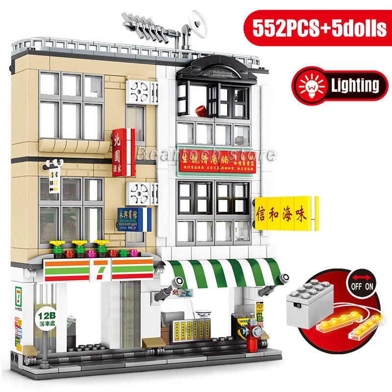 Mô Hình Lắp Ráp Lego Nhà Cửa Hàng Phong Cách Hong Kong