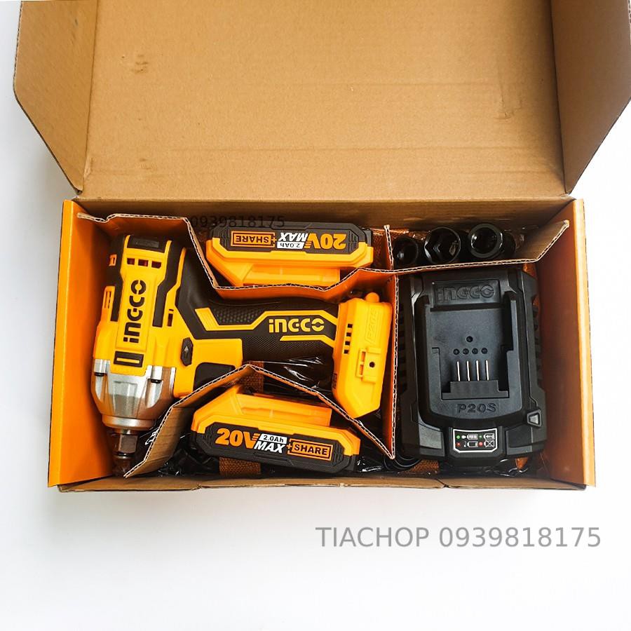 MÁY VẶN BULONG DÙNG PIN 20V INGCO ( động cơ ko chổi than )