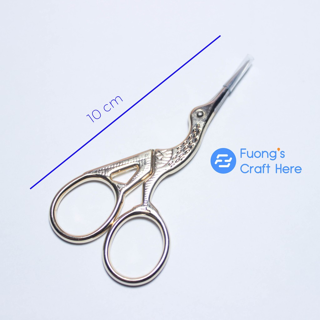 Kéo Hồng Hạc Cắt Chỉ, Cắt Form Móng Kích Thước 10cm Màu Đồng Sang Chảnh Nhiều Màu Sắc